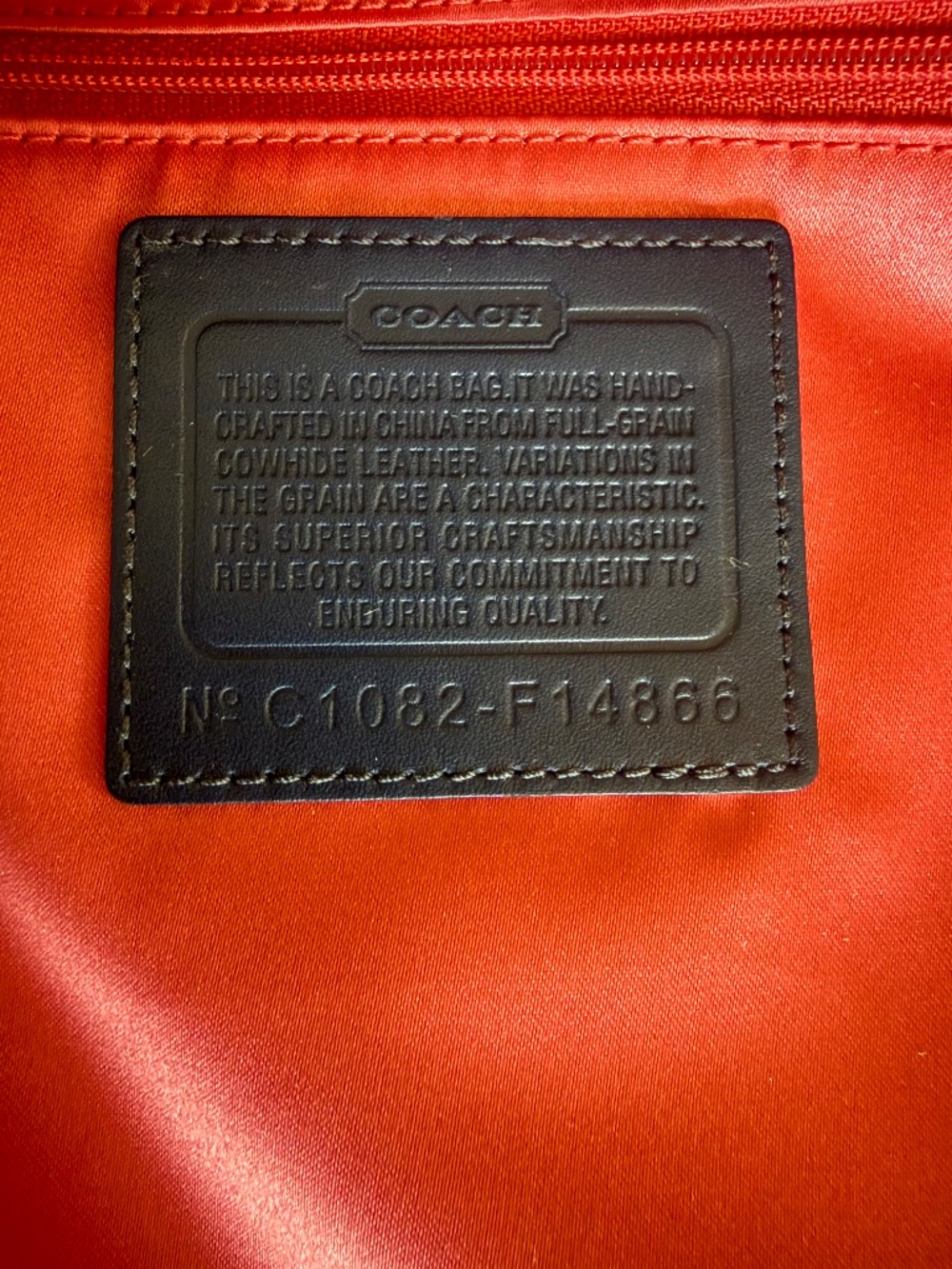 COACH Laura Kisslock Framed Ivory Leather Satchel Red Interior F14866 - Picture 7 of 16